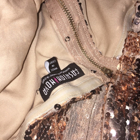 Fashion Nova Gold Sequins Dress - Picture 2 of 2